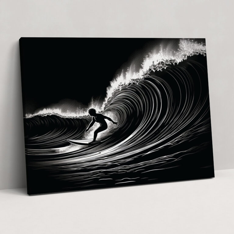 Surf Canvas Print - Vintage Surfer - Surf, Surf, Canvas Wall Art, Home Decoration