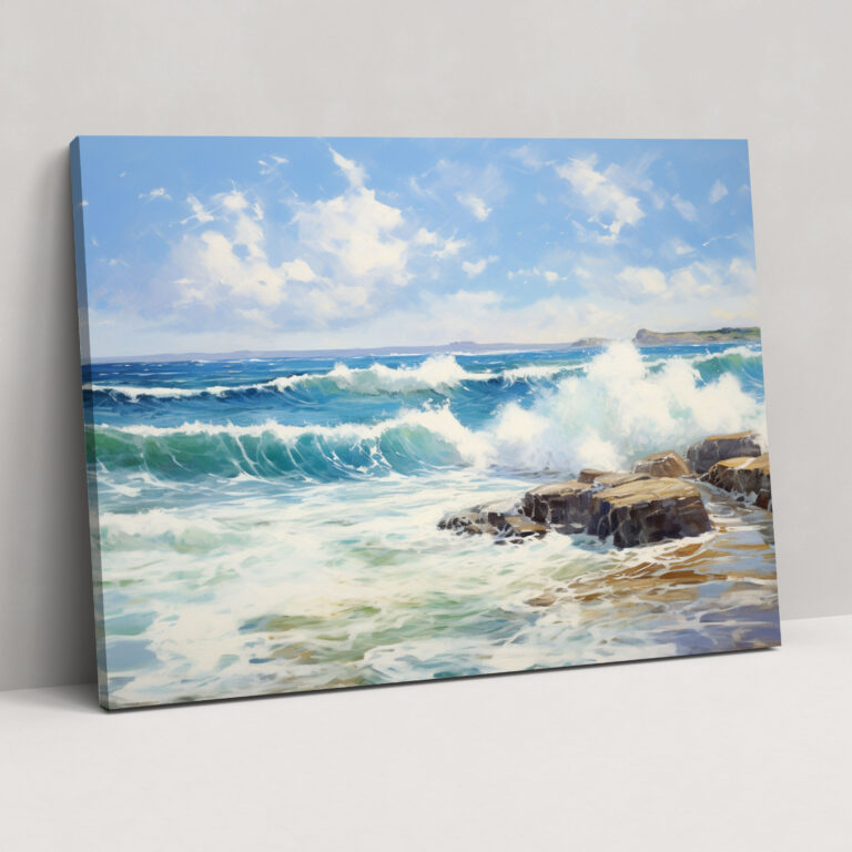Surf Impressionist Canvas Print - Surf, Shoreline, Home Decoration, Canvas