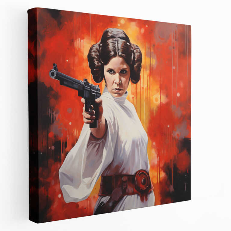 Star Wars Canvas Print - Pop Art Princess Leia Wall Art - Star Wars, Pop Art-Style Painting, Home Decoration, Canvas Wall Art