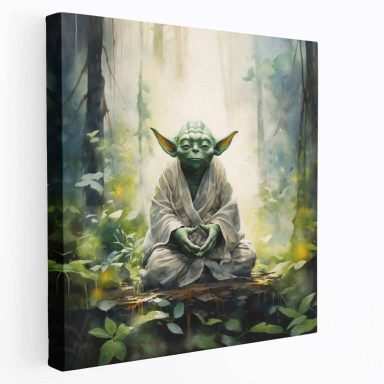 Star Wars Wall Art - Watercolor Yoda Canvas Print - Star Wars, Canvas, Wall Decoration, Star Wars