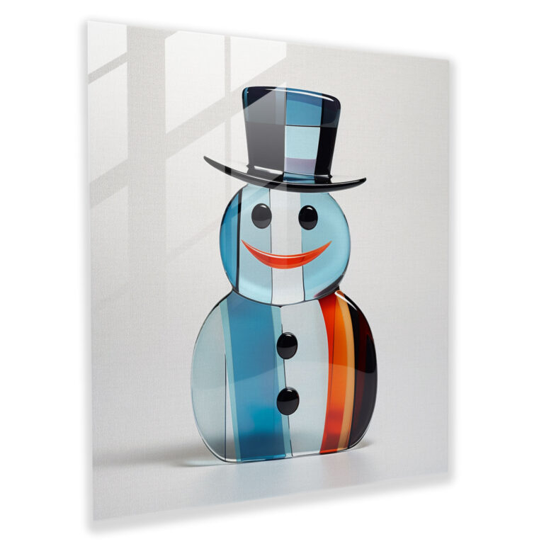 Snowman Glass Wall Art - Snowman, Glass Art, Wall Decoration, Home Decoration