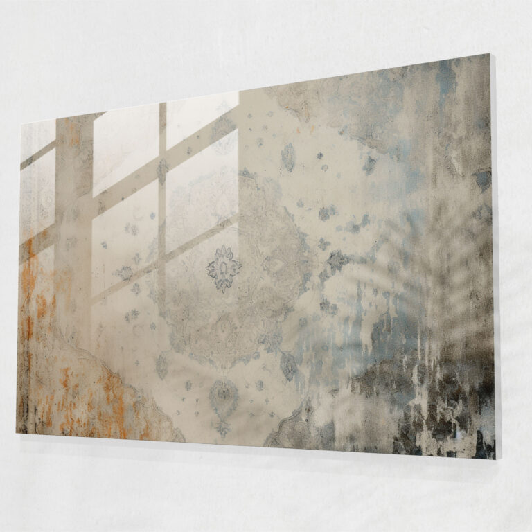 Vintage Turkish Carpet Pattern Glass Wall Art - Turkish Carpet, Wall Decoration, Nostalgia, Elegance