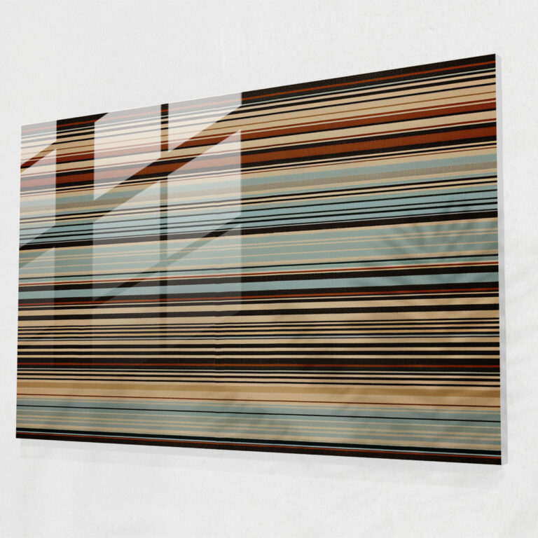 Minimalistic Turkish Carpet Pattern Glass Print - Turkish Carpet, Modern Art, Subtle Hues, Glass Wall Art
