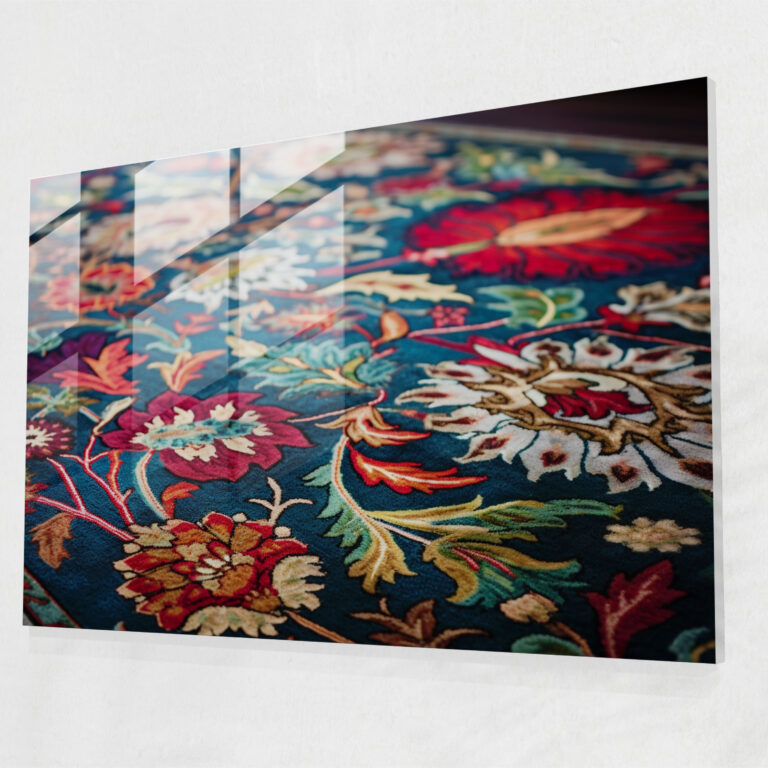Jewel Tones Turkish Carpet Glass Print - Turkish Carpet, Mesmerizing, Glass Wall Art, Vibrant
