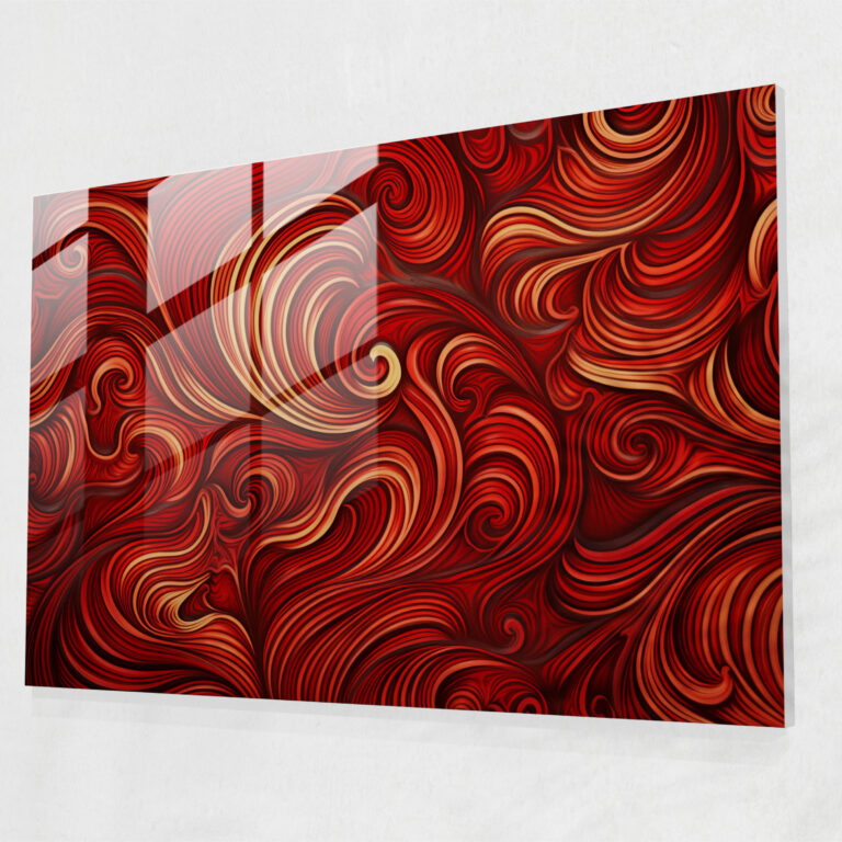 Harmonious Nature Turkish Carpet Pattern Glass Wall Art - Turkish Carpet, Intricate Curves, Glass Art, Wall Decoration
