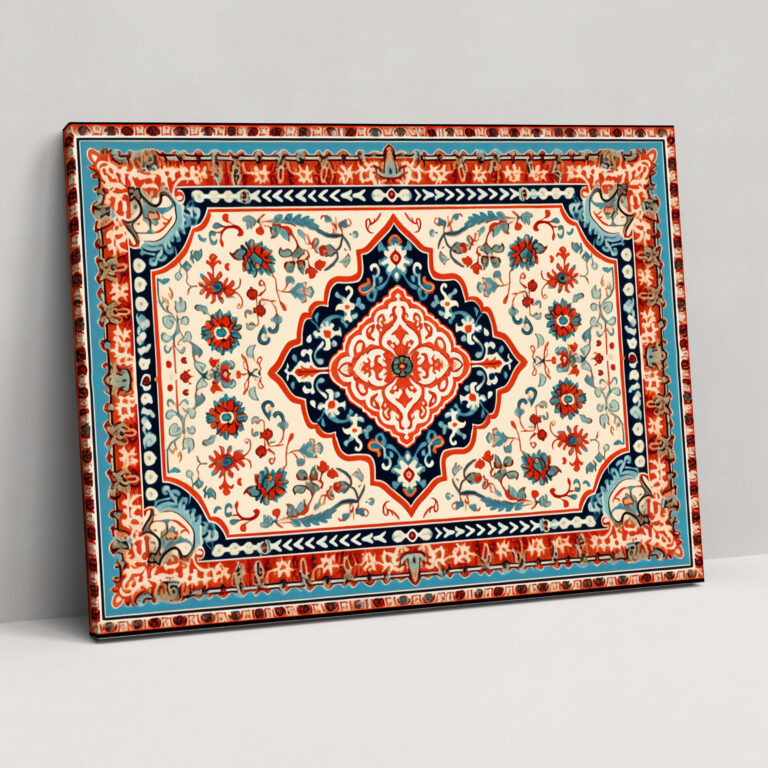 Dynamic Turkish Carpet Pattern Wall Decoration - Turkish Carpet, Wall Decoration, Home Decoration, Canvas