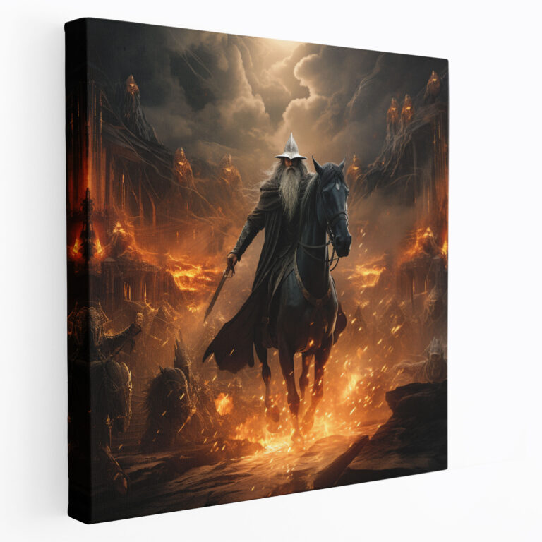 The Lord Of The Rings Canvas Print - Gandalf The Grey In Battle - The Lord Of The Rings, Battle Of The Five Armies, Digital Illustration, Wall Decoration