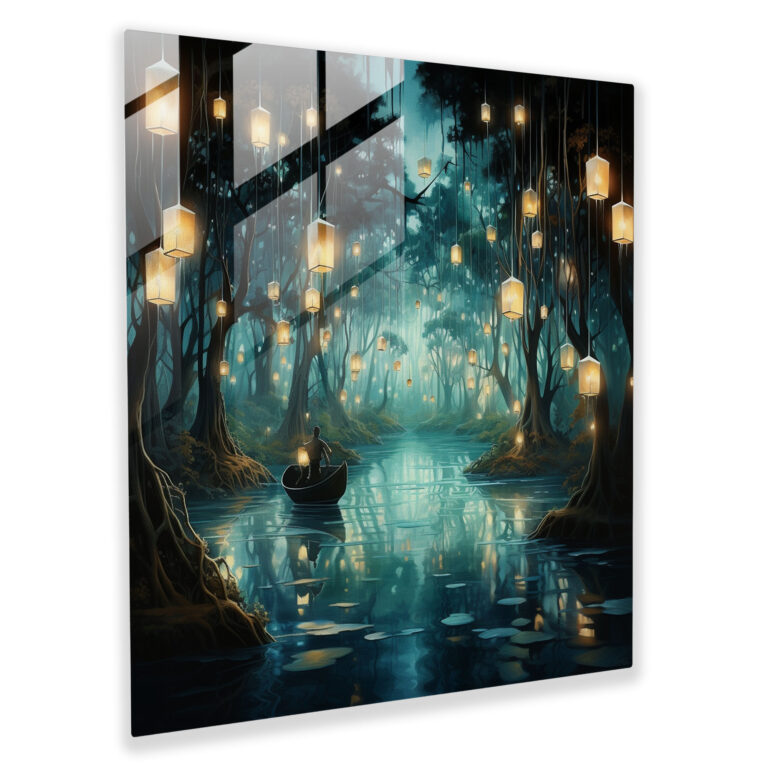 The Most Beautiful Landscapes Of The World - Enchanted Forest Glass Print - The Most Beautiful Landscapes Of The World, Glass Wall Art, Surreal Mixed Media Artwork, Home Decoration