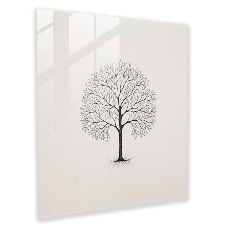 Glass Print - Minimalist Tree Of Life - Tree Of Life, Wall Decoration, Tree Of Life, Glass Wall Art