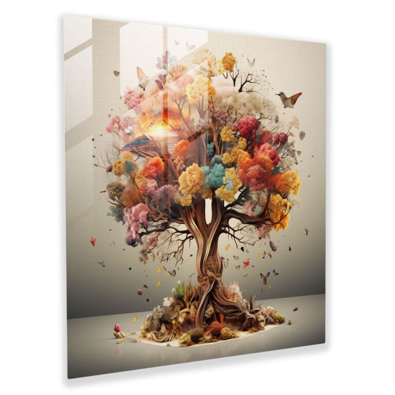 Surreal Fusion Tree Of Life Glass Print - Tree Of Life, Glass Wall Art, Tree Of Life, Modern Art