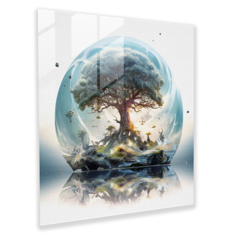 Surrealist Tree Of Life Glass Wall Art - Tree Of Life, Surreal, Glass Art, Mystical