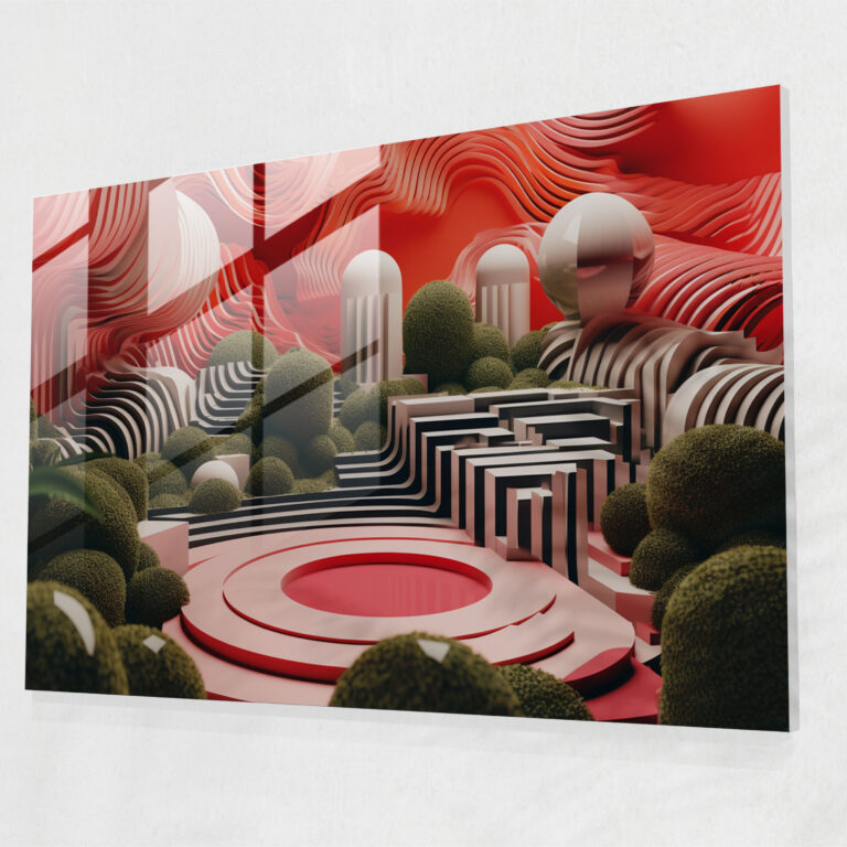 Modern Zen Garden Glass Print - The Zen Garden, Glass Wall Art, Zen Garden, Modern Art