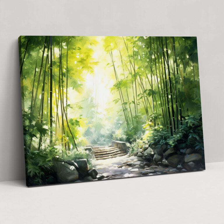 Bamboo Forest Zen Garden Wall Art - The Zen Garden, Impressionist Oil Painting, Zen Garden, Wall Decoration