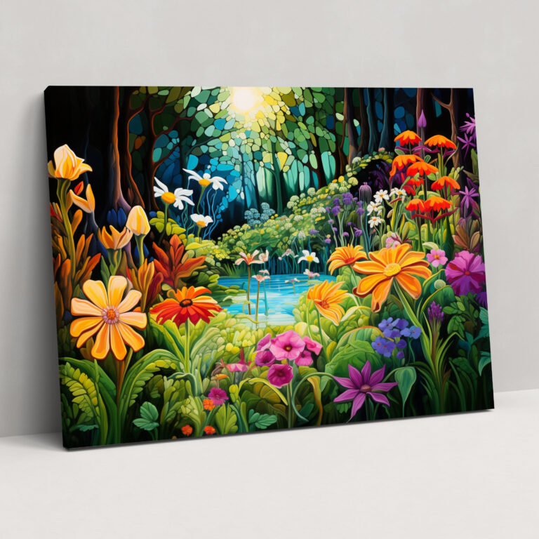 Colorful Zen Garden Canvas Print - The Zen Garden, Home Decoration, Wall Art, Wall Decoration