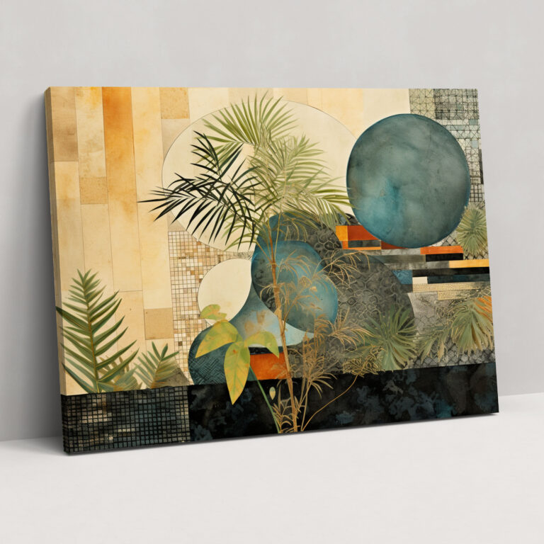 Geometric Zen Garden Wall Art - The Zen Garden, Home Decoration, Zen Garden, Abstract Mixed Media Collage