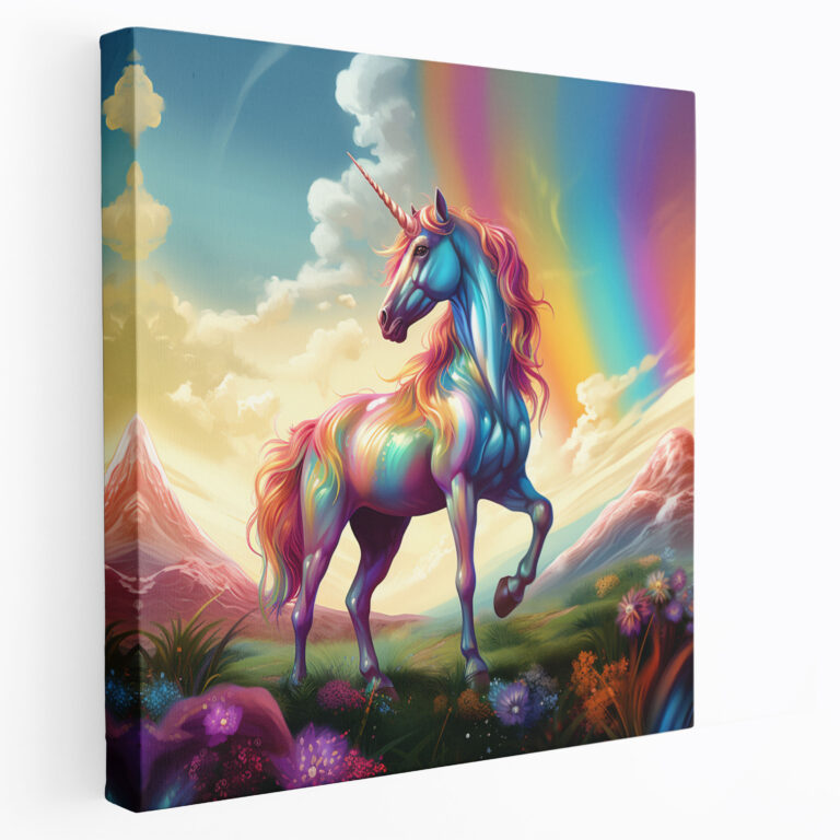 Unicorn Wall Art - Vibrant Digital Illustration Canvas - Unicorn, Canvas Print, Wall Art, Vibrant