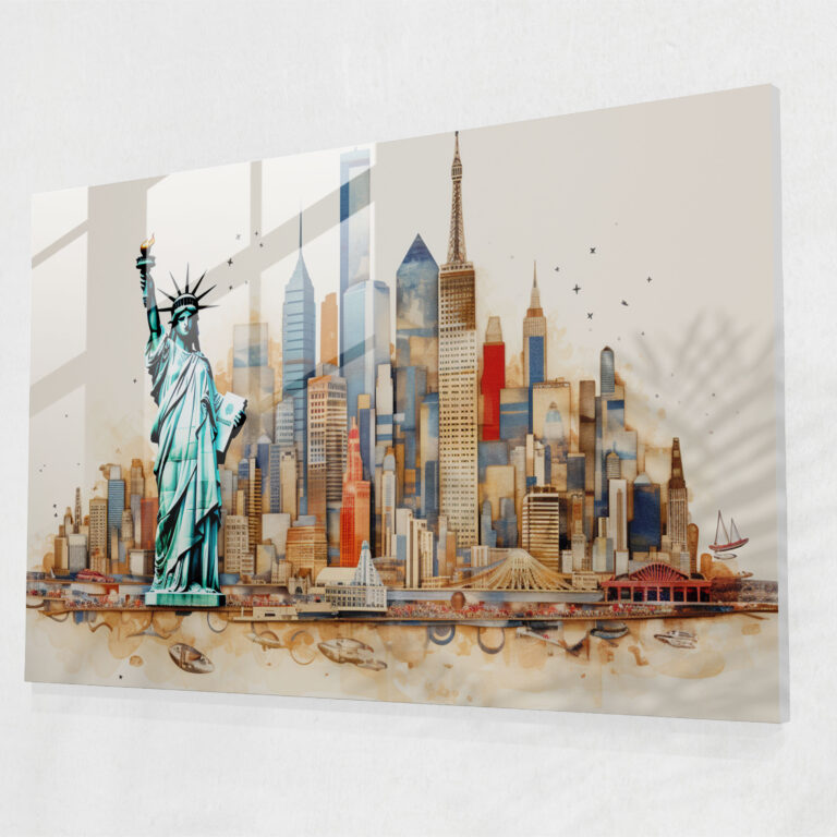 United States Of America Map Home Decoration - United States Of America Map, Dynamic Composition, Home Decoration, Glass Print