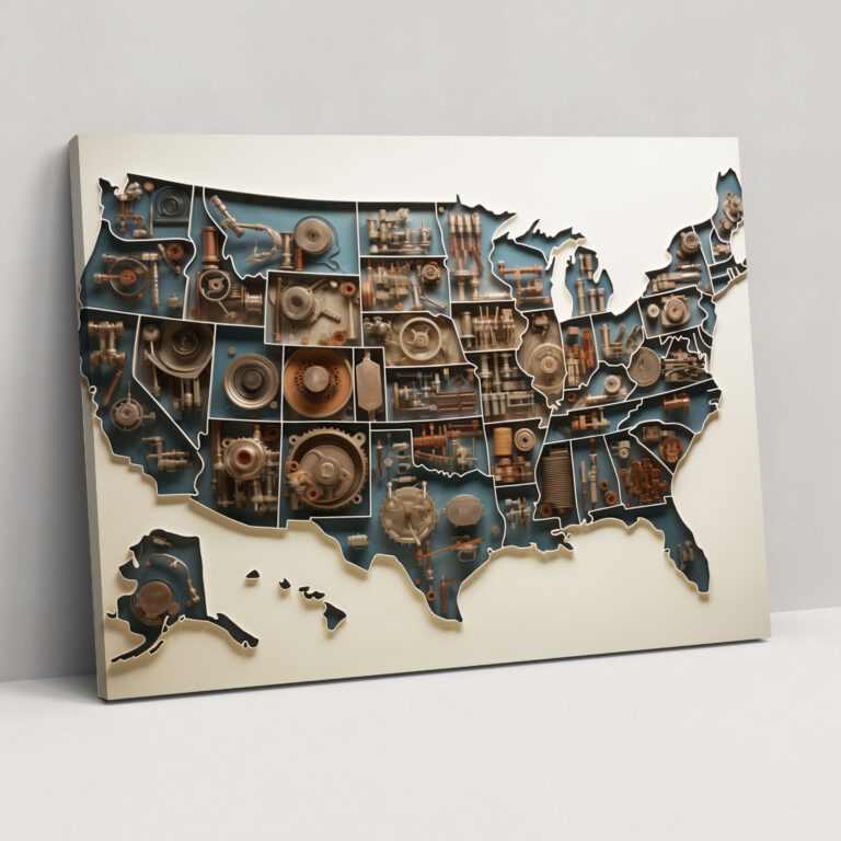 Usa Map Wall Art - United States Of America Map, United States Of America Map, Natural Wonders, Wall Art