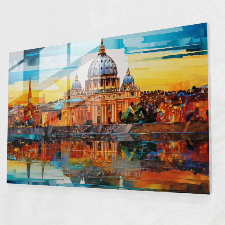Vatican City Glass Art - Vatican, Vatican City Skyline, Modern Art, Home Decoration