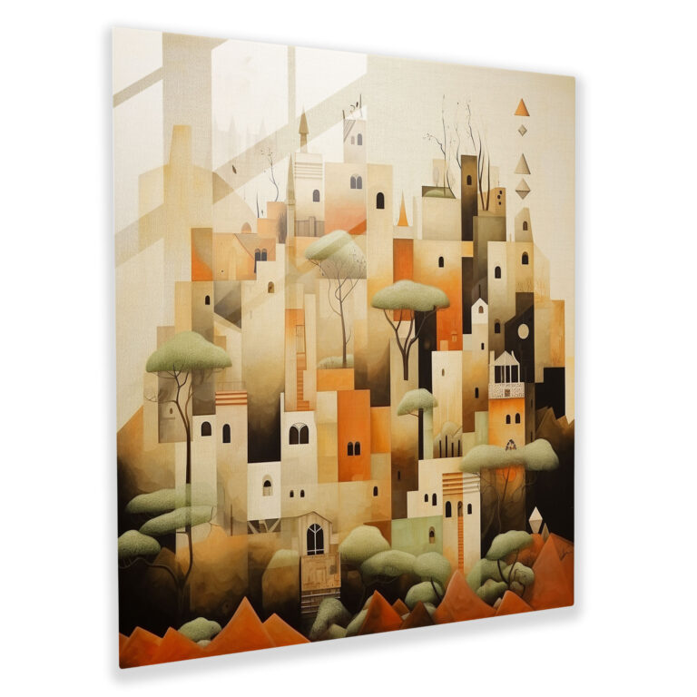 Harmonic Geometries Glass Print - Village, Abstract Representation, Home Decoration, Modern Art