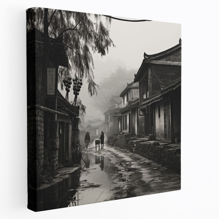 Timeless Village Canvas Print - Black And White Photography Wall Art - Village, Wall Decoration, Village, Timeless
