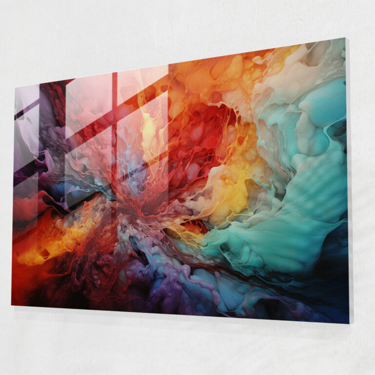 Volcano Glass Print - Volcano, Abstract, Volcanic Eruption, Glass Print