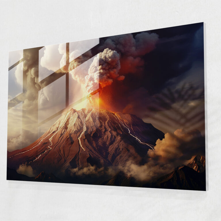 Volcano Wall Decoration - Volcano, Volcano, Wall Decoration, Glass Print