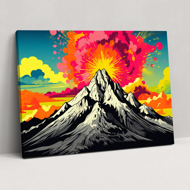 Volcano Wall Art - Volcano, Vibrant, Graphic Representation, Colorful
