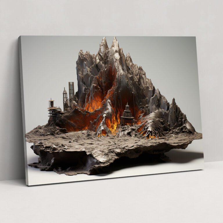 Metal Volcano Wall Art - Volcano, Canvas, Home Decoration, Canvas Wall Art