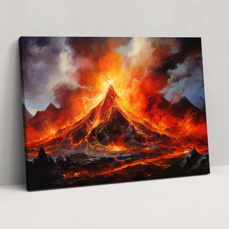 Fiery Volcano Wall Art - Volcano, Fiery Volcano Wall Art, Canvas, Volcano Eruption