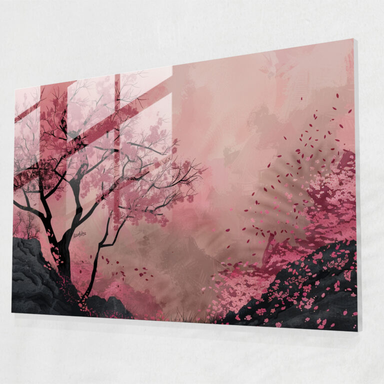 Vincent Van Gogh Wall Decoration - Cherry Blossom Trees - Vincent Van Gogh, Glass Wall Art, Vincent Van Gogh, Modern Art