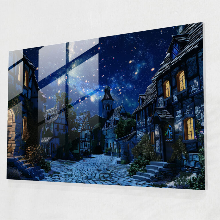 Vincent Van Gogh Glass Print - Starry Night Sky - Vincent Van Gogh, Sky, Cobblestone, Glass Print
