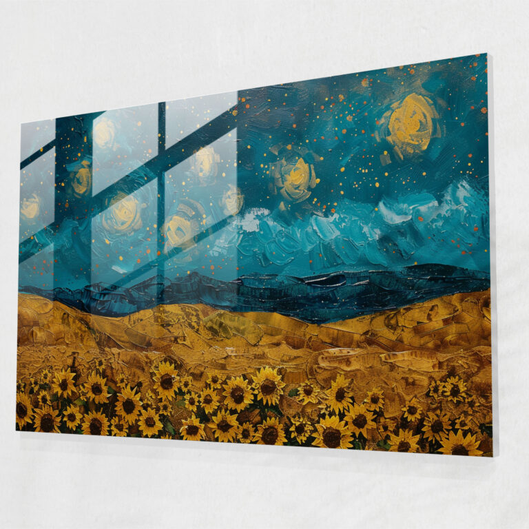 Vincent Van Gogh Glass Print - Starry Night Sky - Vincent Van Gogh, Glass Wall Art, Home Decoration, Vincent Van Gogh