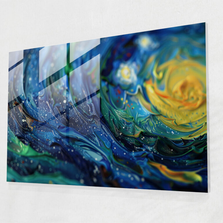Vincent Van Gogh Glass Print - Starry Night Sky - Vincent Van Gogh, Home Decoration, Glass Wall Art, Modern Art