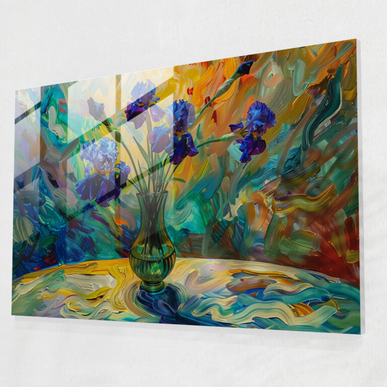 Vincent Van Gogh Wall Decoration - Irises - Vincent Van Gogh, Wall Decoration, Glass Art, Glass Wall Art