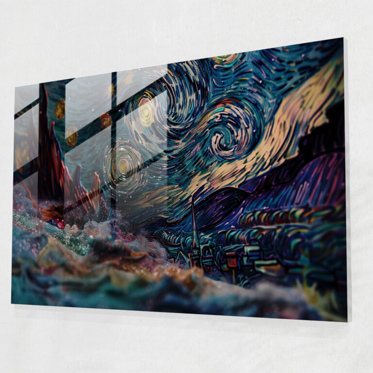 Vincent Van Gogh Glass Print - Starry Night Sky - Vincent Van Gogh, Wall Decoration, Modern Art, Home Decoration