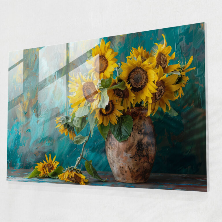 Vincent Van Gogh Glass Print - Vibrant Sunflower Bouquet - Vincent Van Gogh, Vincent Van Gogh, Glass Art, Home Decoration