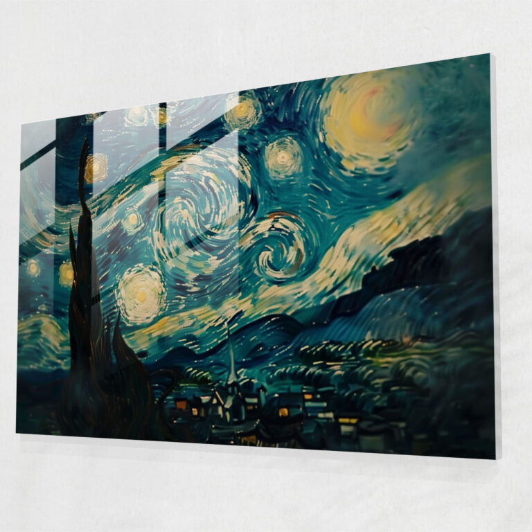 Vincent Van Gogh Glass Print - Starry Night Sky - Vincent Van Gogh, Glass Print, Wall Decoration, Modern Art