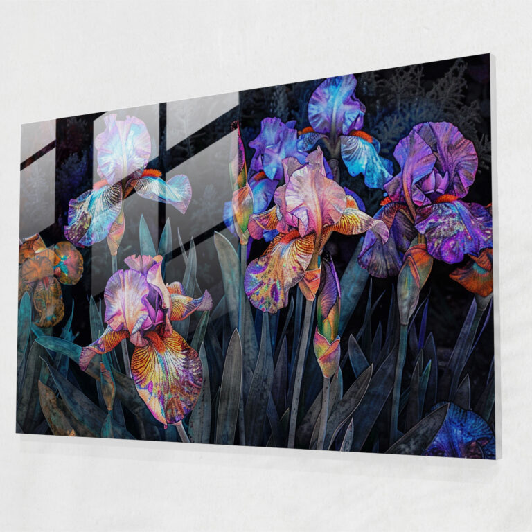 Vincent Van Gogh Wall Decoration - Irises In A Garden - Vincent Van Gogh, Glass Art, Glass Print, Wall Decoration