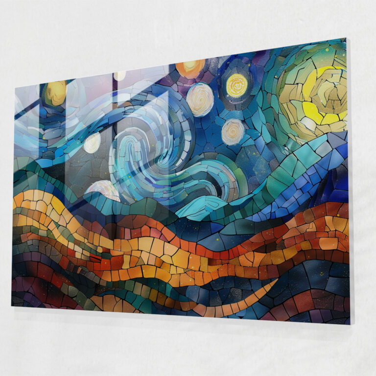 Vincent Van Gogh Glass Print - Starry Night Sky - Vincent Van Gogh, Glass Art, Glass Wall Art, Home Decoration
