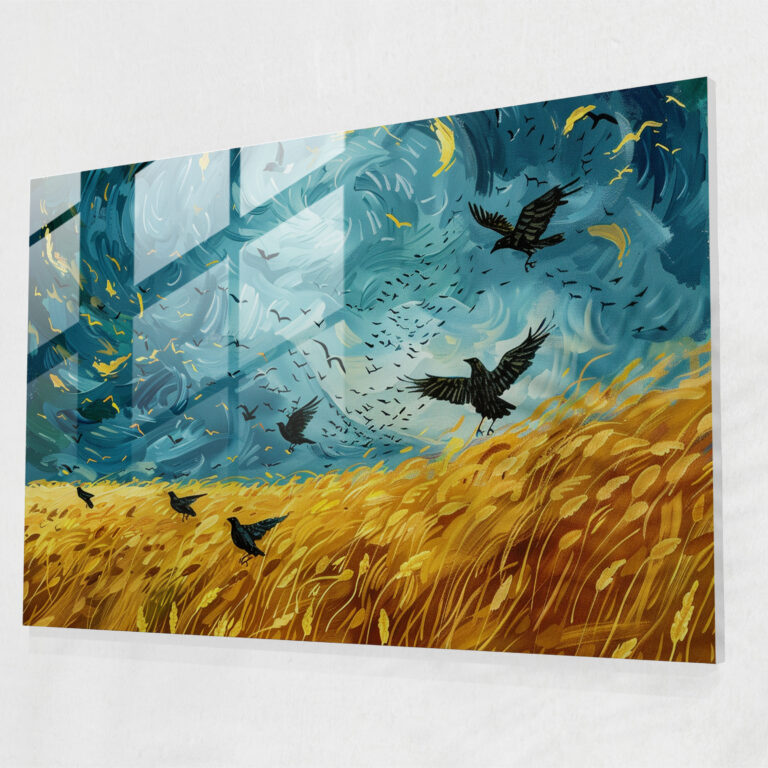 Vincent Van Gogh Wall Decoration - Dramatic Wheat Field - Vincent Van Gogh, Wall Decoration, Glass Print, Vincent Van Gogh