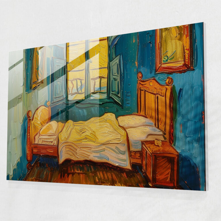 Vincent Van Gogh Glass Print - The Bedroom Wall Decoration - Vincent Van Gogh, Glass Print, Wall Decoration, Modern Art