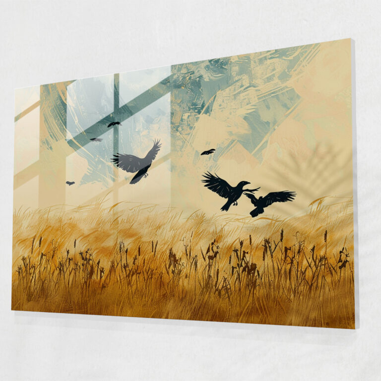 Wheat Fields Glass Print Modern Art - Vincent Van Gogh, Glass Print, Wall Decoration, Vincent Van Gogh