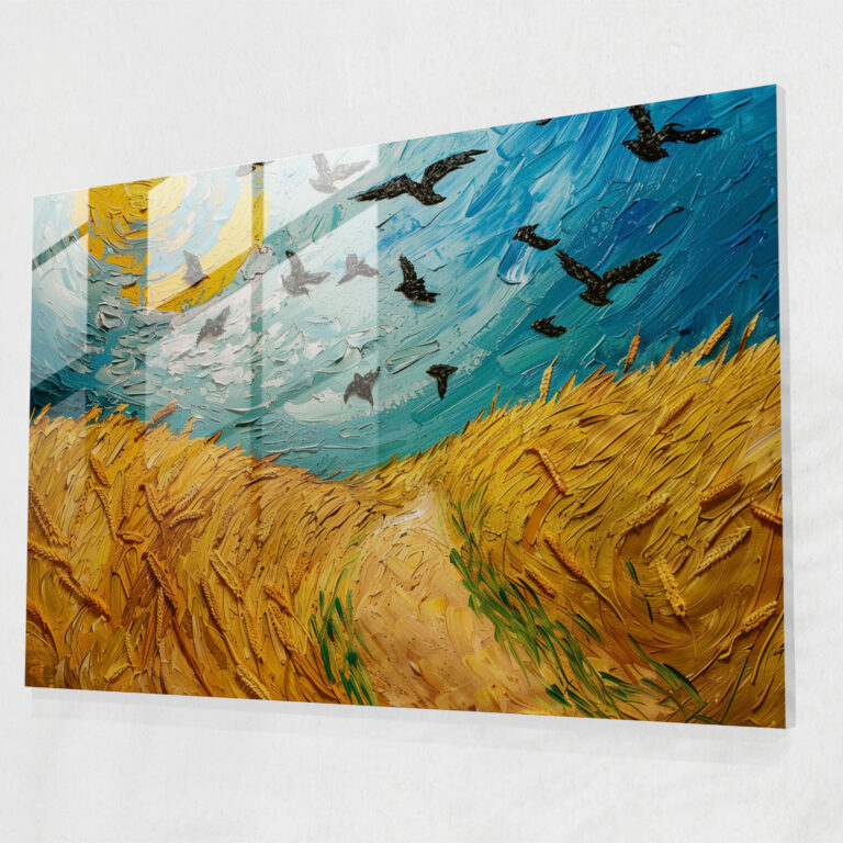 Vincent Van Gogh Glass Wall Art - Wheatfield With Crows - Vincent Van Gogh, Wall Decoration, Glass Art, Modern Art