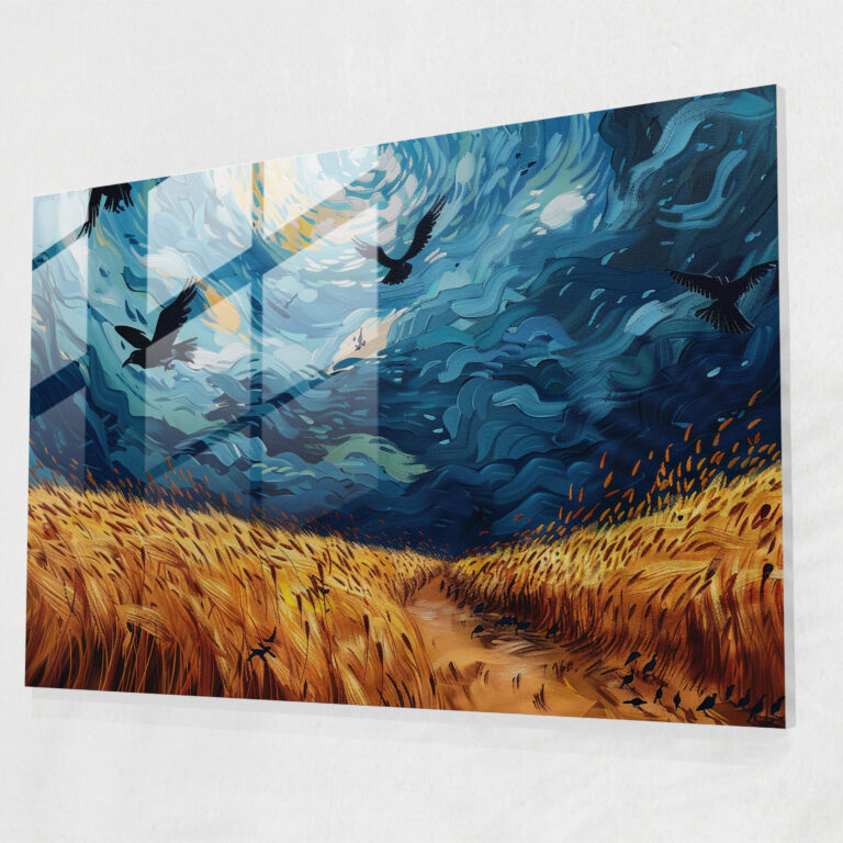 Wheat Field With Crows Glass Print - Vincent Van Gogh, Vincent Van Gogh, Glass Art, Glass Wall Art