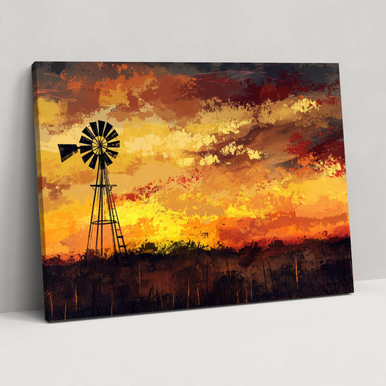 Vincent Van Gogh Windmill Sunset Wall Art - Vincent Van Gogh, Canvas, Home Decoration, Vincent Van Gogh