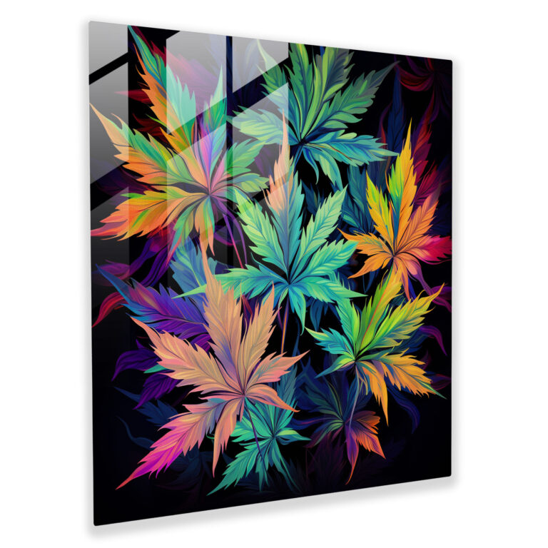 Weed Abstract Glass Print - Weed, Abstract Art, Energy, Home Decoration