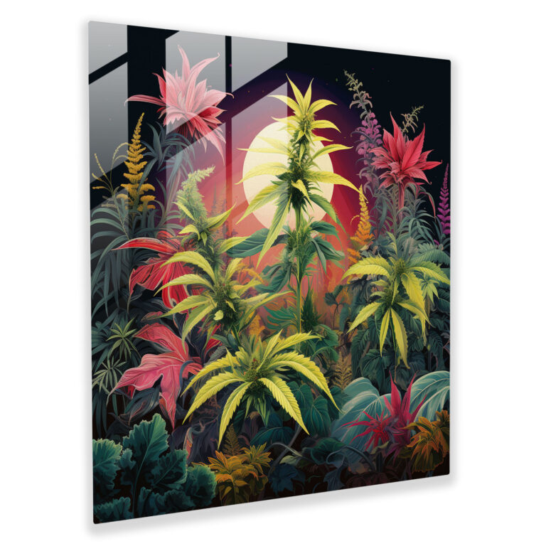 Weed Garden - Glass Print - Weed, Flowers, Diversity, Nature