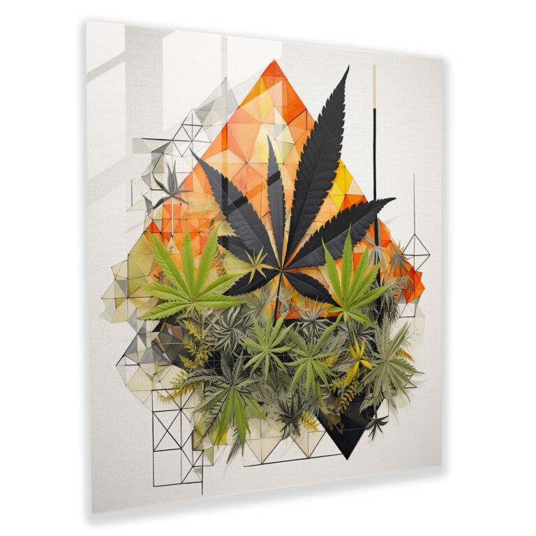Weed Geometry - Glass Print - Weed, Modern Art, Glass Art, Art And Nature