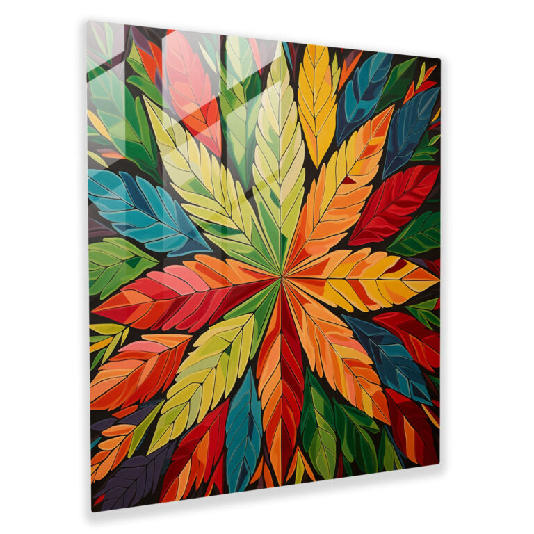 Weed Abstract Glass Print - Weed, Glass Print, Wall Decoration, Weed